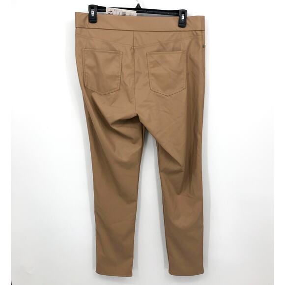 GLORIA VANDERBILT Avery Faux Leather Leggings 12 Tan Skinny Slim Pull on NWT - Picture 7 of 13